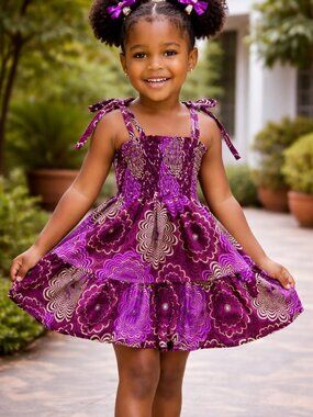 ✨ Smocked Tie-Strap Dress for Girls ✨